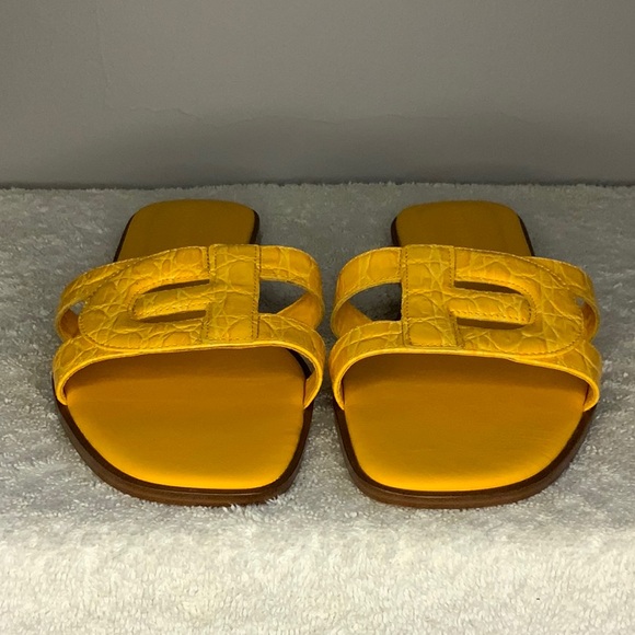 NEW IN BOX Cole Haan Chrisee Slide Sandal in Saffron Leather (sz 9B) - Picture 3 of 7